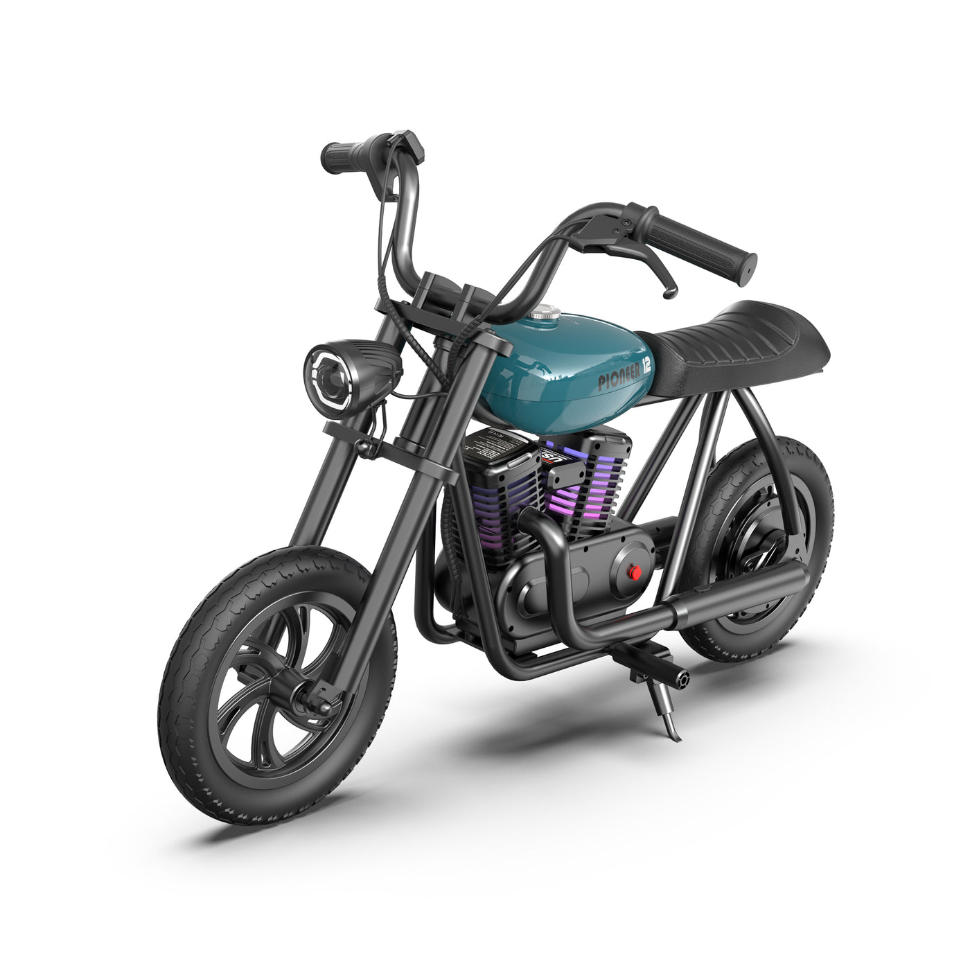 Mini Electric Dirt Bike Motorcycle for Kids with LED Lights, Smoke Effect, Speaker - Pioneer 12 Plus