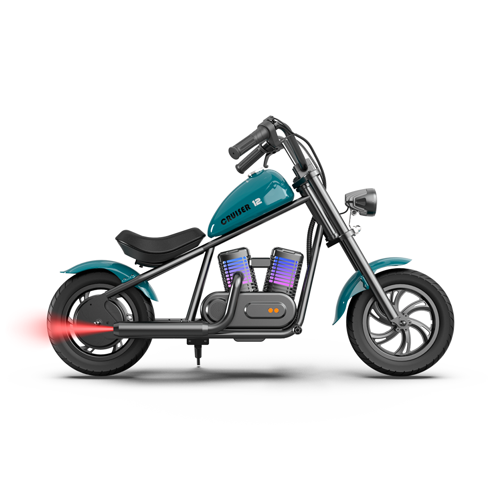 Mini Motorcycle Electric Bike with Bluetooth Speaker and LED Lights for Kids - Cruiser 12 Plus