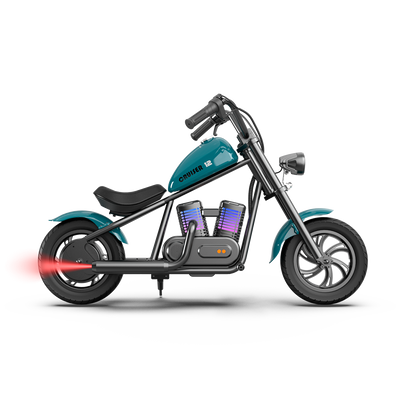 Mini Motorcycle Electric Bike with Bluetooth Speaker and LED Lights for Kids - Cruiser 12 Plus