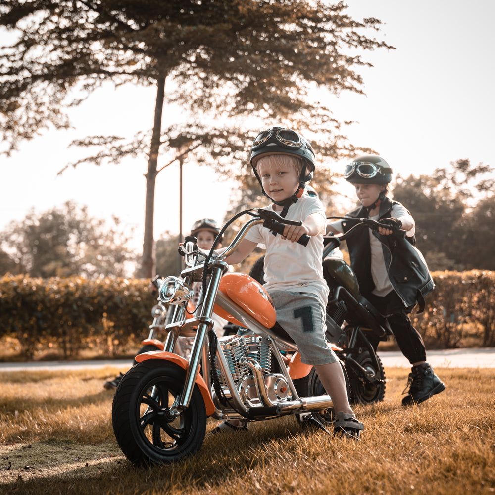 Mini motocicleta de bicicleta de tierra eléctrica para niños con aplicación, altavoz, humo, luces - Challenger 12 Pro